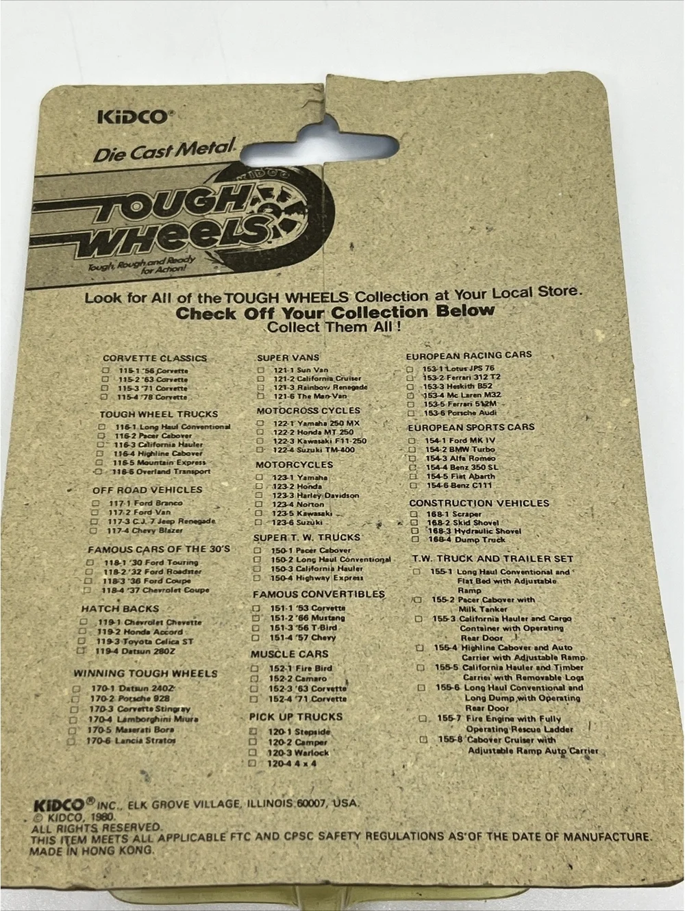 Tough Wheels Vintage Die-Cast 1/60 Car 151-4 ‘57 Chevy Convertible 1980 item 151